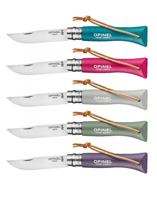 Opinel N°06 coltello pieghevole inox trekking, turchese