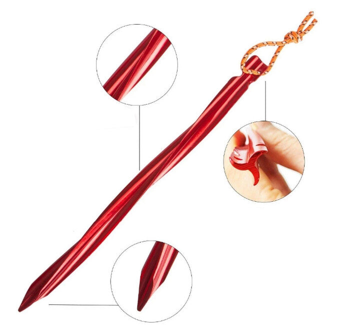 BasicNature Y-Stake picchetti per tende a spirale 25 cm, rosso 6 pz.