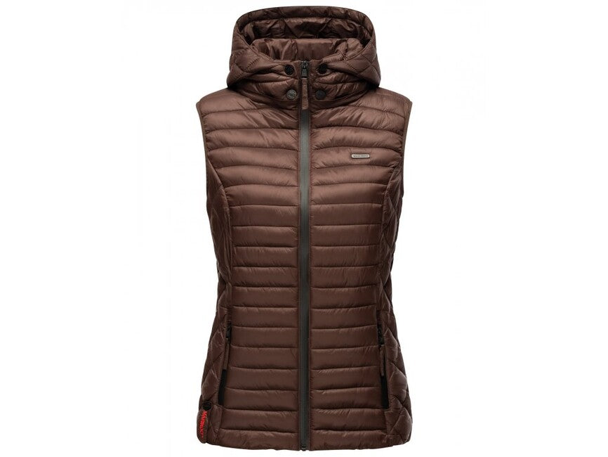 Marikoo HASENPFOTE gilet di transizione da donna, color cioccolato scuro