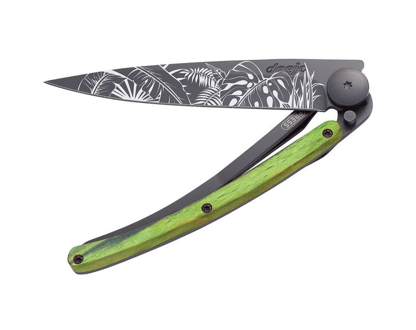 Deejo Tattoo coltello nero verde faggio Jungle
