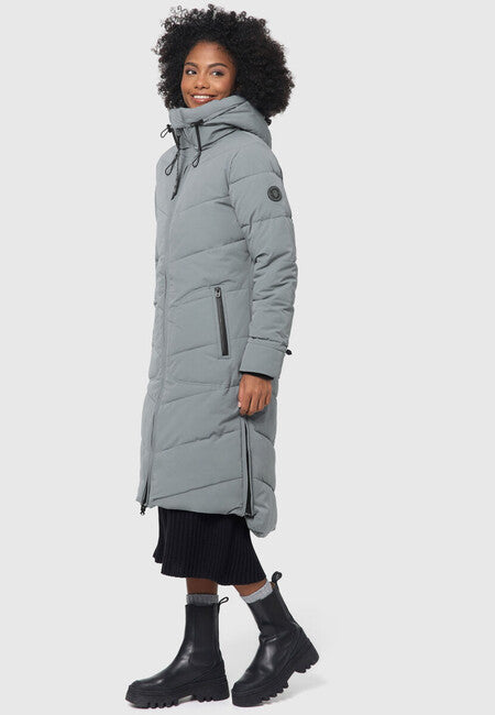 Marikoo Benikoo giacca invernale lunga da donna, blu tempestoso