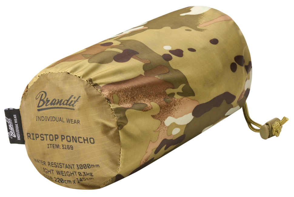 Brandit Poncho in Ripstop, tattico mimetico