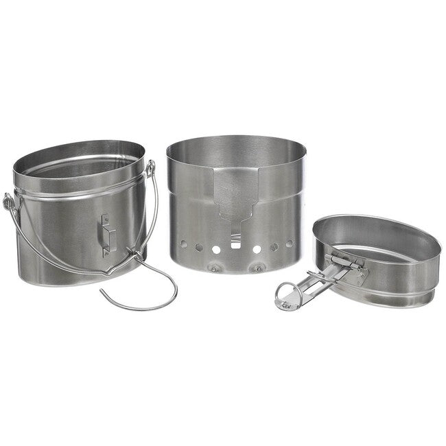 MFH Kit di mensa SE a 3 pezzi, M40, acciaio inox
