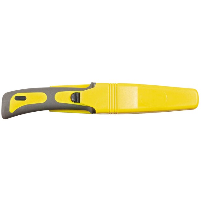 Fox Outdoor Coltello Diving, giallo-nero manico in gomma con fodero
