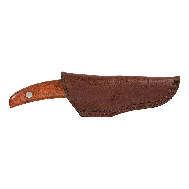 Herbertz 150 Jahre coltello a lama fissa 7 cm, marrone, legno, fodero in pelle