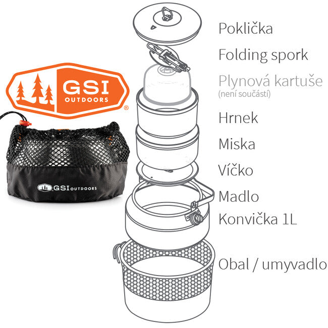 GSI Outdoors Glacier Ketalist set di cottura da 1 litro per una persona