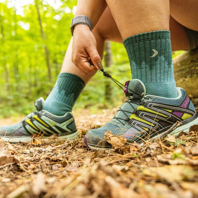 Darn Tough Treeline Micro Crew calzini medio leggero con cuscino, aqua