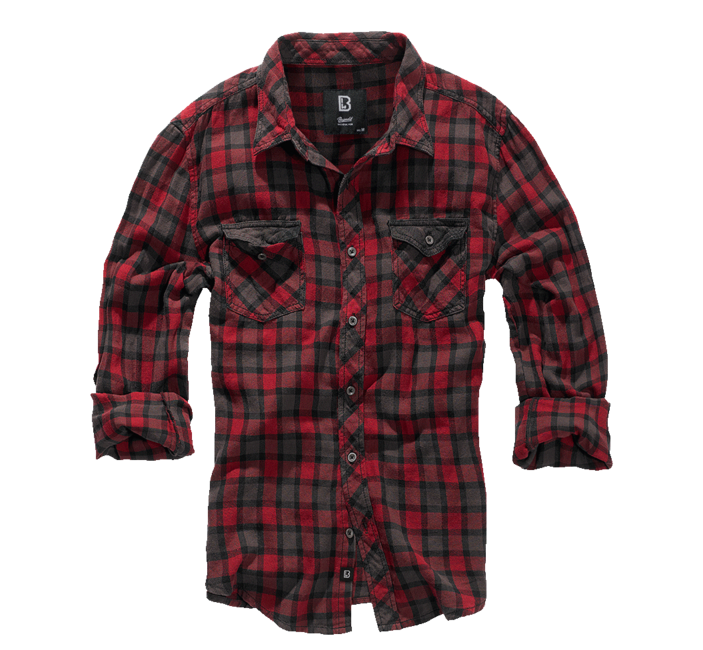 Brandit Duncan camicia a maniche lunghe, rosso-marrone