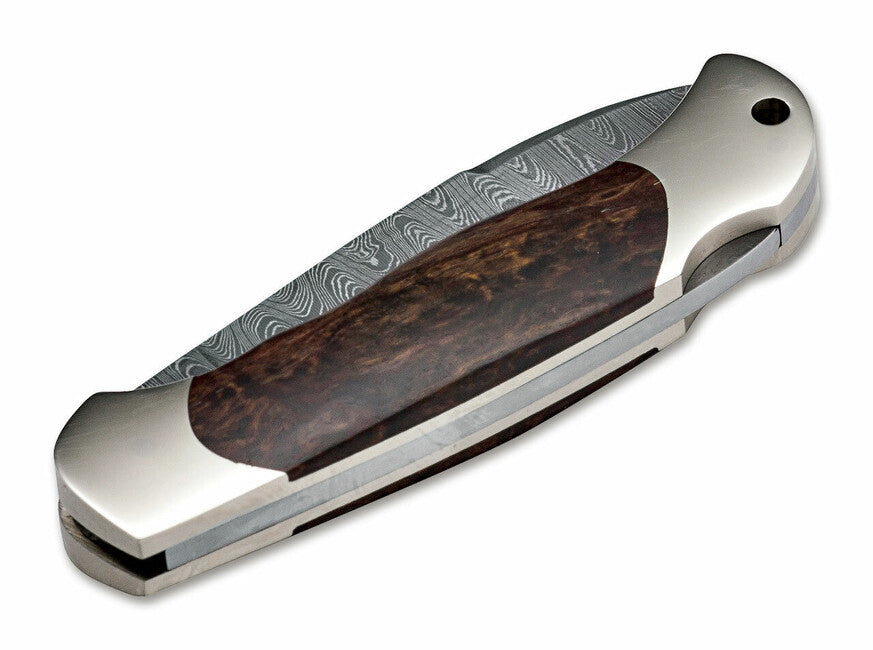 Böker Junior Scout Spearpoint coltello da tasca 7 cm, damasco, betulla riccia