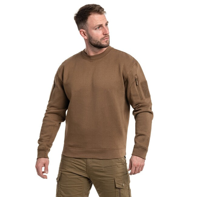 Mil-Tec Tactical mikina s okrúhlym výstrihom, dark coyote