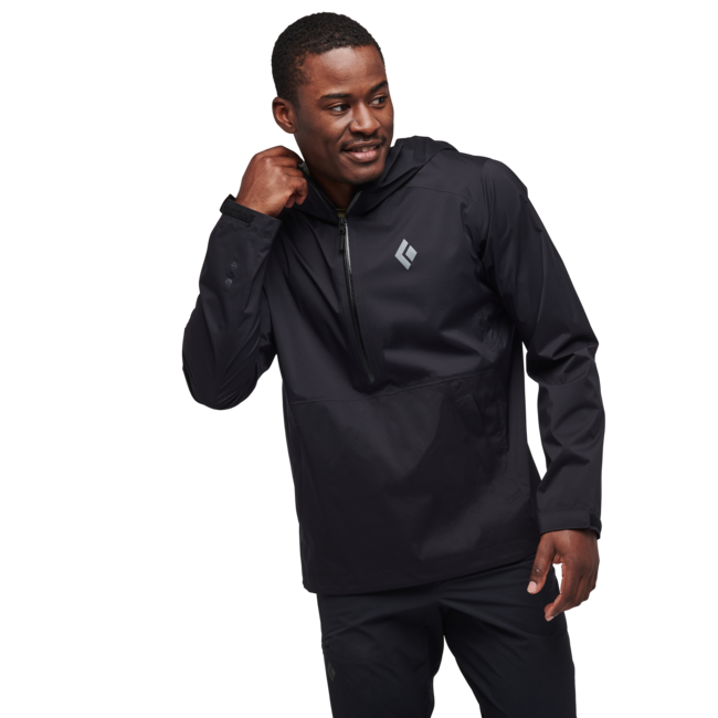 Black Diamond Stormline Stretch Anorak giacca impermeabile, nera