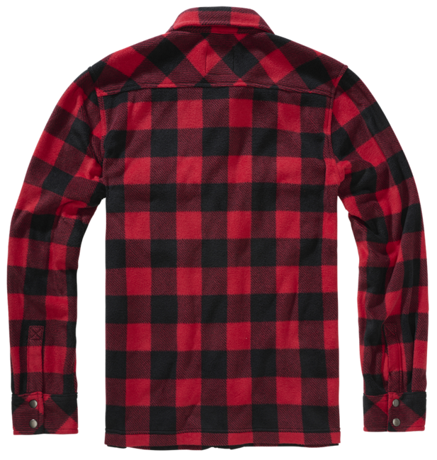 Brandit Jeff Fleece camicia a maniche lunghe, rosso/nero