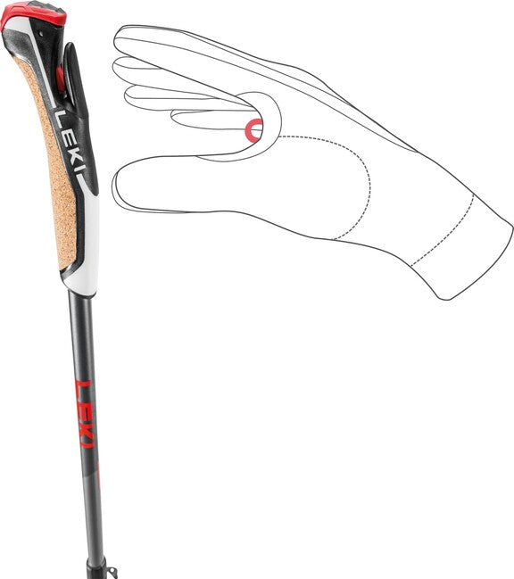 Leki Instructor Lite bastoncini da nordic walking 100 - 125 cm, antracite scuro-argento-grigio-rosso brillante