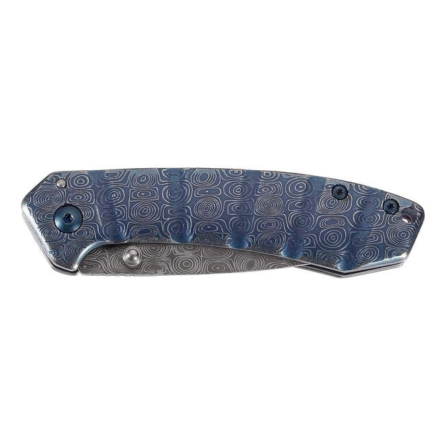 Herbertz Coltello a una mano 7,7 cm acciaio inossidabile, blu, aspetto damascato