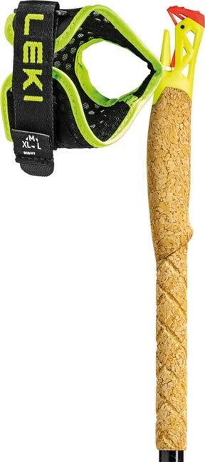 Leki Ultratrail FX.One bastoni da trail running, rosso brillante-nero-giallo neon