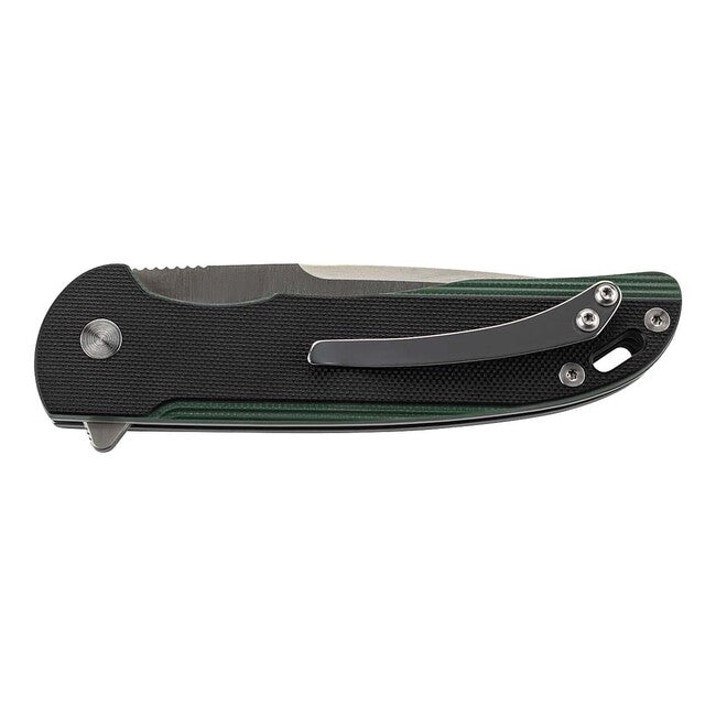 Herbertz Einhandmesser coltello a una mano 9 cm, nero-verde, g10
