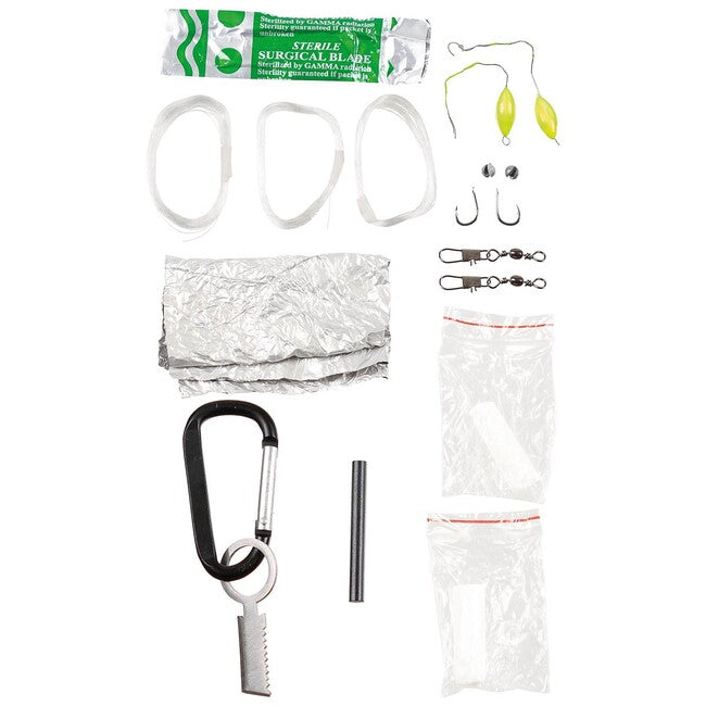 MFH Kit di sopravvivenza con corda da paracadute, nero