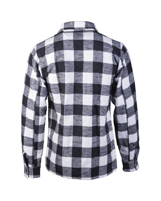 Mil-Tec Lumberjack camicia button-down, bianca nera