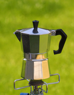 Origin Outdoors Caffettiera espresso per 3 tazze, acciaio inox