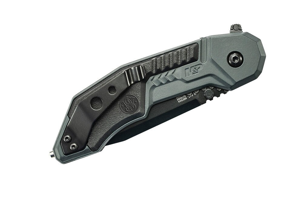 Smith and Wesson M&P M.A.G.I.C. coltello tascabile con assistenza 7,6 cm, grigio, alluminio, gomma