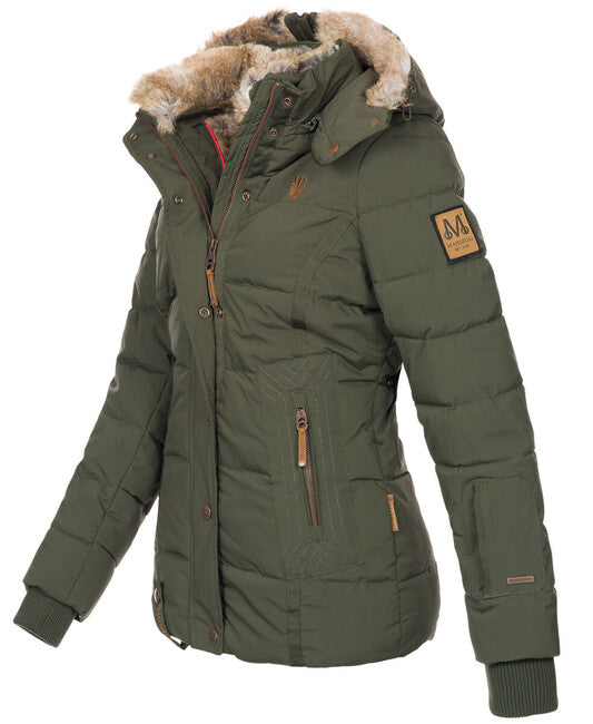 Marikoo Nekoo giacca invernale da donna con cappuccio, oliva