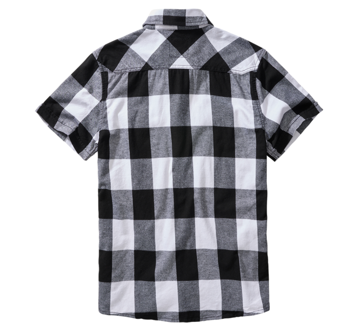 Brandit Check camicia a maniche corte, bianco/nero