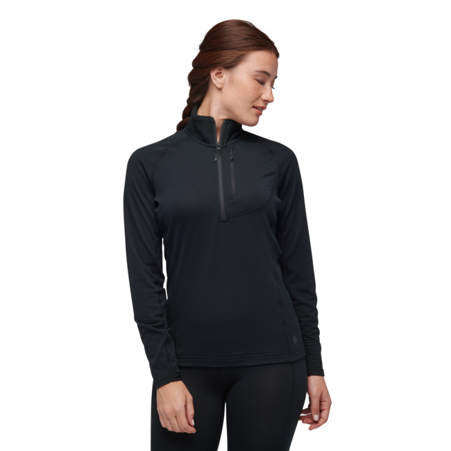 Black Diamond Coefficient Lt maglietta a maniche lunghe con zip, nero