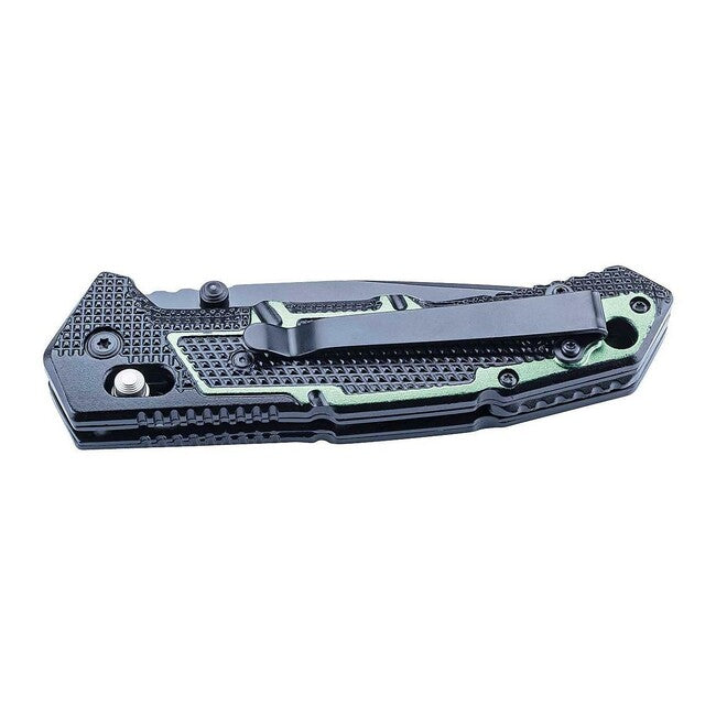 Herbertz 9,4 cm coltello a una mano axis lock, alluminio, nero-verde