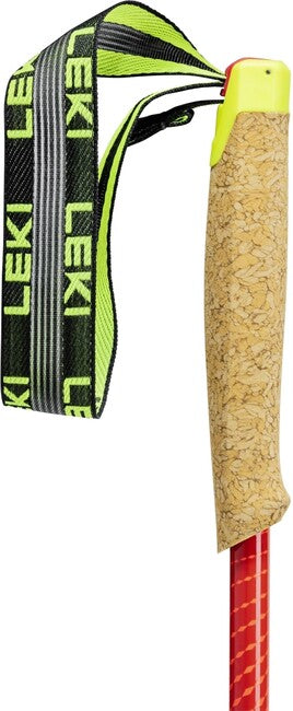 Leki Alphatrail FX.One Superlite bastoncini da trail running, carbonio naturale - rosso vivo - rosa neon