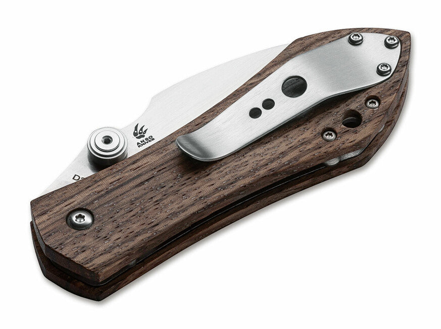 Böker Plus Anso 67 Pro coltello da tasca 8,7 cm, legno di zebrano, fodero in nylon