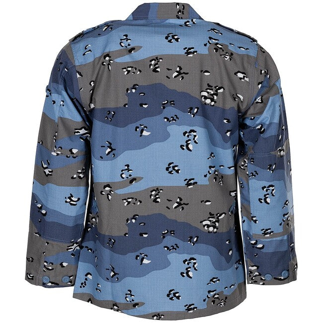 MFH Giacca da campo americana bdu rip stop, mimetica blu cioccolato