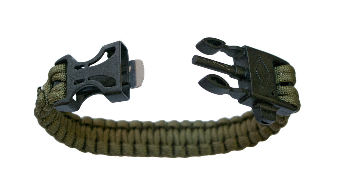 Origin Outdoors Bracelet bracciale di sopravvivenza in paracord con fischietto di segnalazione e acciaio da fuoco