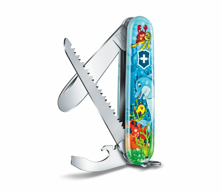 Victorinox My First Animal Edition coltello multifunzione per bambini, motivo delfino, 9 funzioni