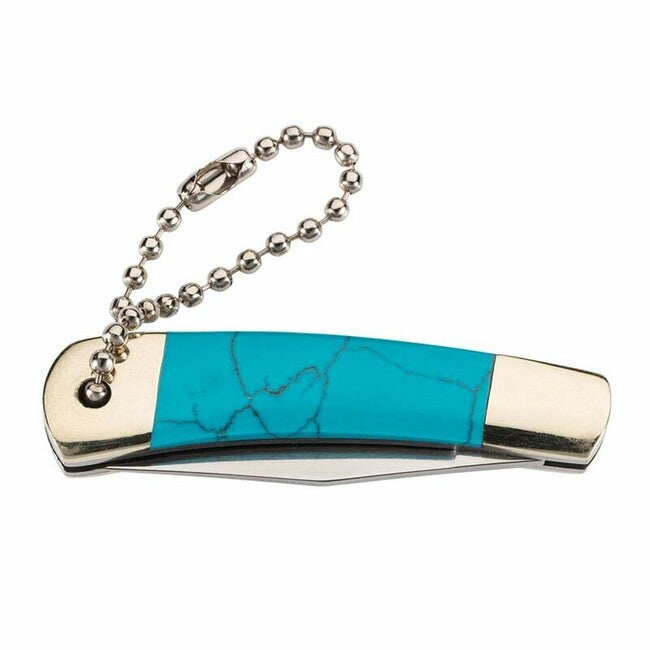 Herbertz Mini coltello tascabile 4 cm, turchese, catena a sfera