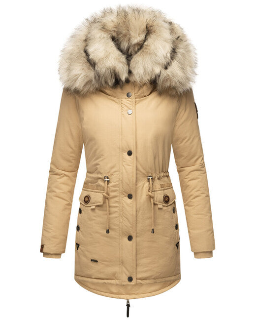 Navahoo Sweety parka invernale da donna con cappuccio, beige