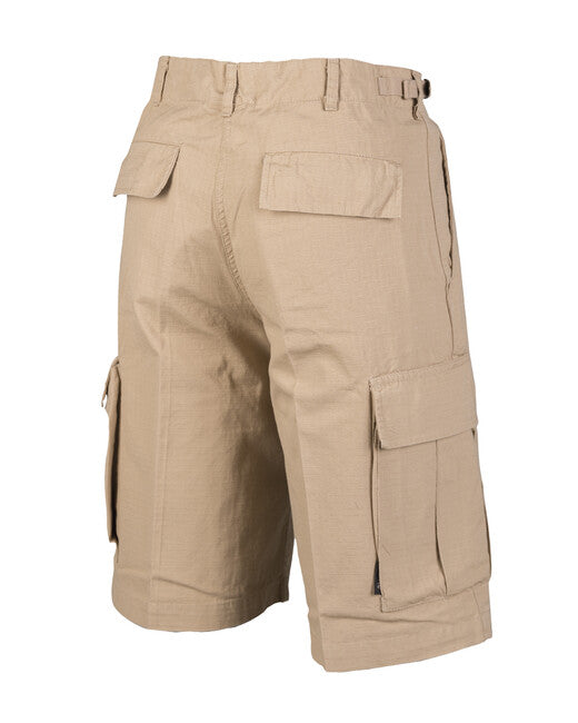 Mil-Tec Pantaloni corti US tipo BDU rip-stop prelavati, kaki
