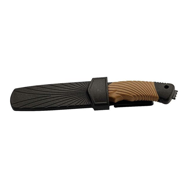 Herbertz Coltello da cintura, 11,7 cm, plastica-gomma nero-marrone