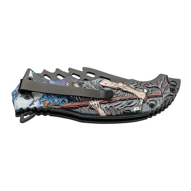 Herbertz coltello a una mano 9cm, alluminio, mietitore 3D