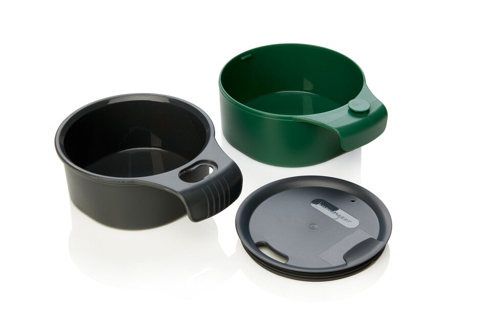 Humangear CupCUP tazza da escursionismo 2in1 con tazza supplementare integrata e coperchio verde carbone