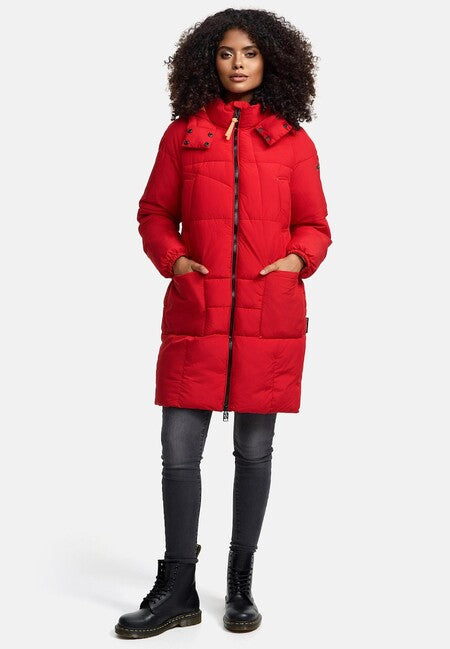 Navahoo Bliblablubb giacca invernale da donna con cappuccio, salsa rossa