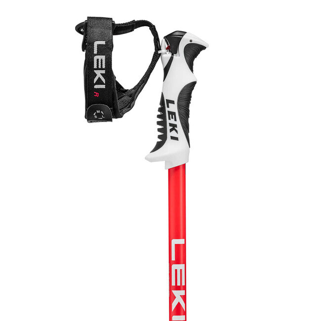 Leki Bold S bastoncini da sci, antracite scuro-rosso brillante-bianco