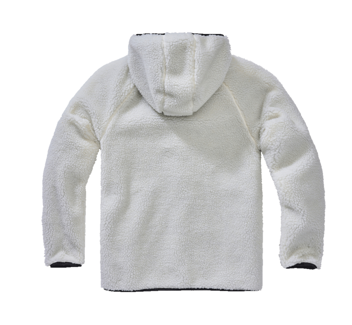 Brandit Teddyfleece Worker giacca in pile con cappuccio, bianca