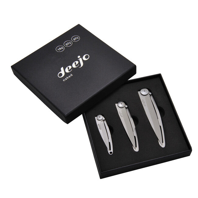 Deejo Set di 3 coltelli nudi