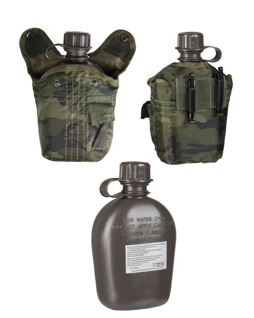 Mil-Tec Field bottle US Import 1l con confezione, Woodland