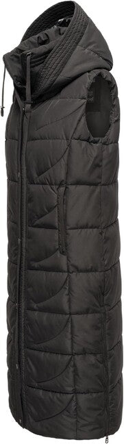 Navahoo Brezelchen gilet lungo da donna, nero