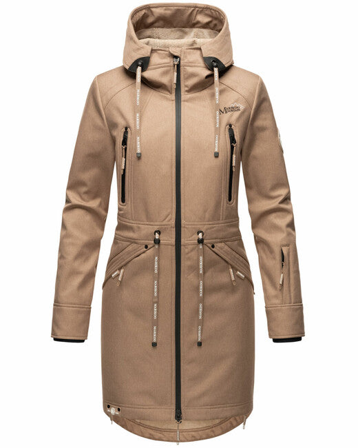 Marikoo Racquelle giacca softshell da donna con cappuccio, grigia tortora