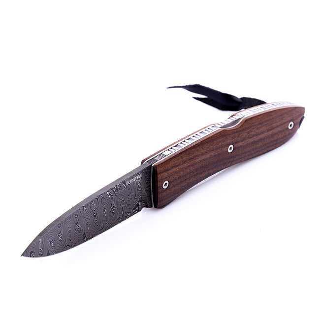 Lionsteel 8800D-CB coltello tascabile con lama in acciaio damascato, opera