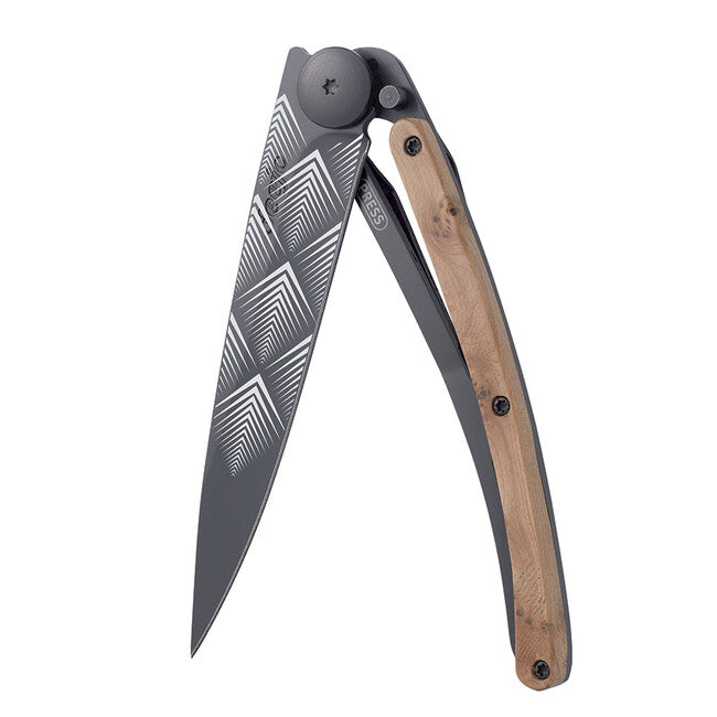 Deejo Tattoo Coltello di chiusura, nero design art deco