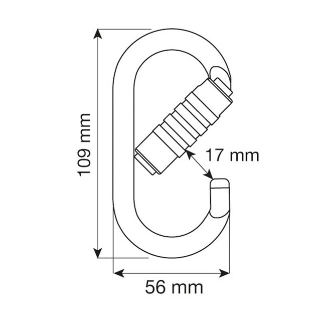 Camp Pro 3Lock moschettone in acciaio ovale