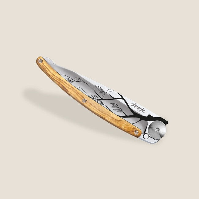 Deejo Tattoo coltello chiusura Specchio legno d'ulivo Albero
